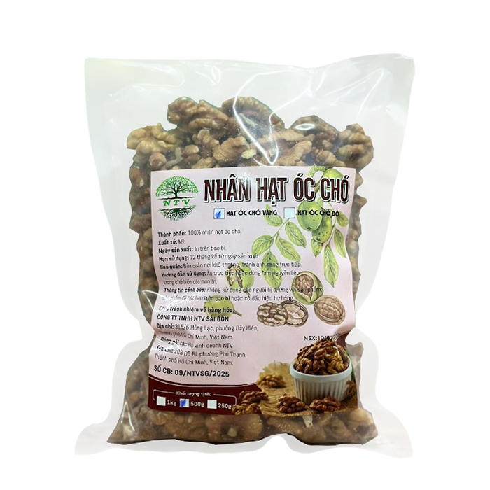 Nhân Óc Chó Vàng NTV 500g
