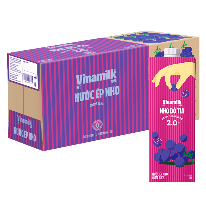 [Thùng] Nước Vfresh Nho Ép 1L x 12 Hộp