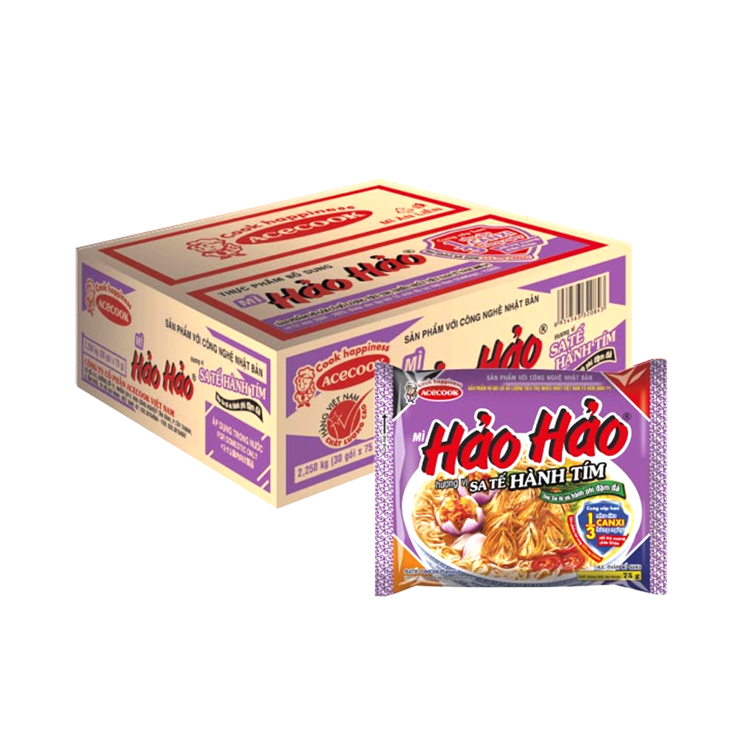[Carton] Hao Hao Shallot Satay Instant Noodles 75g x 30 Packs