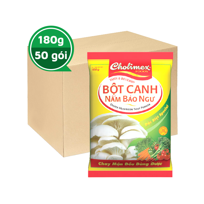 [Thùng] Bột Canh Nấm Bào Ngư Cholimex 180g x 50 Gói
