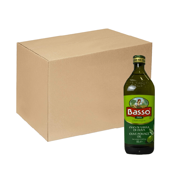 [Thùng] Dầu Oliu Pomace Basso 1L x 12 Chai
