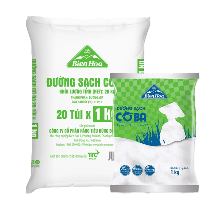 [Bao] Đường Sạch Cô Ba Biên Hoà 1kg x 20 Gói