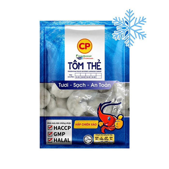 Tôm Thẻ PDTO Đông Lạnh CP Size 31-40 Con/kg 400g