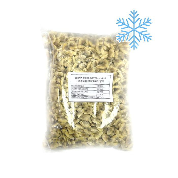 Thịt Nghêu Luộc Đông Lạnh 700-1000 Con/Túi 1Kg