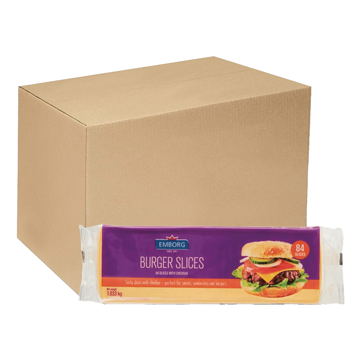 [Thùng] Phô Mai Burger Slice Emborg 1.033kg x 8 Gói