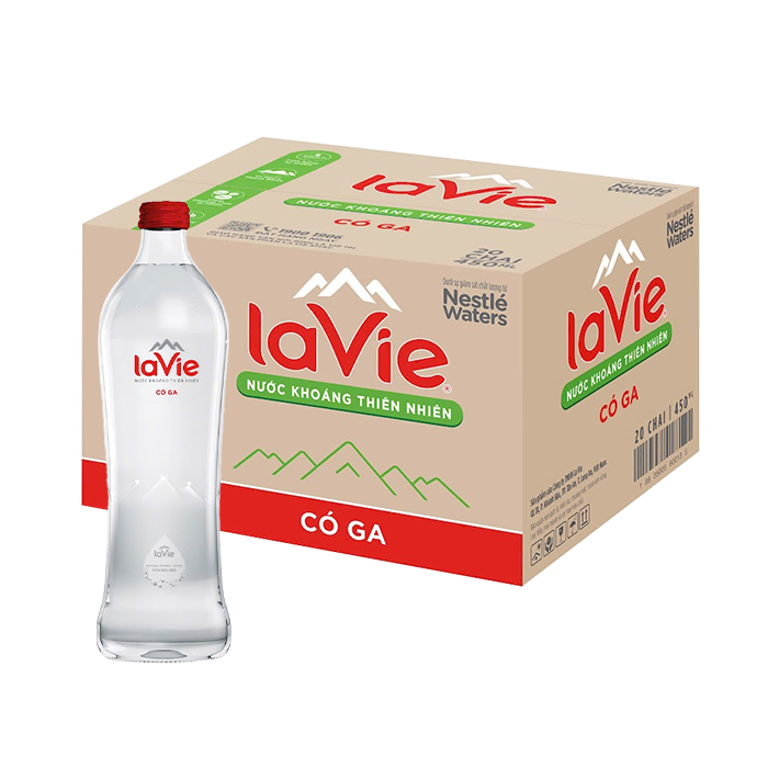 [Carton] La Vie Sparkling Mineral Water Glass Bottle 450ml x 20 Bottles