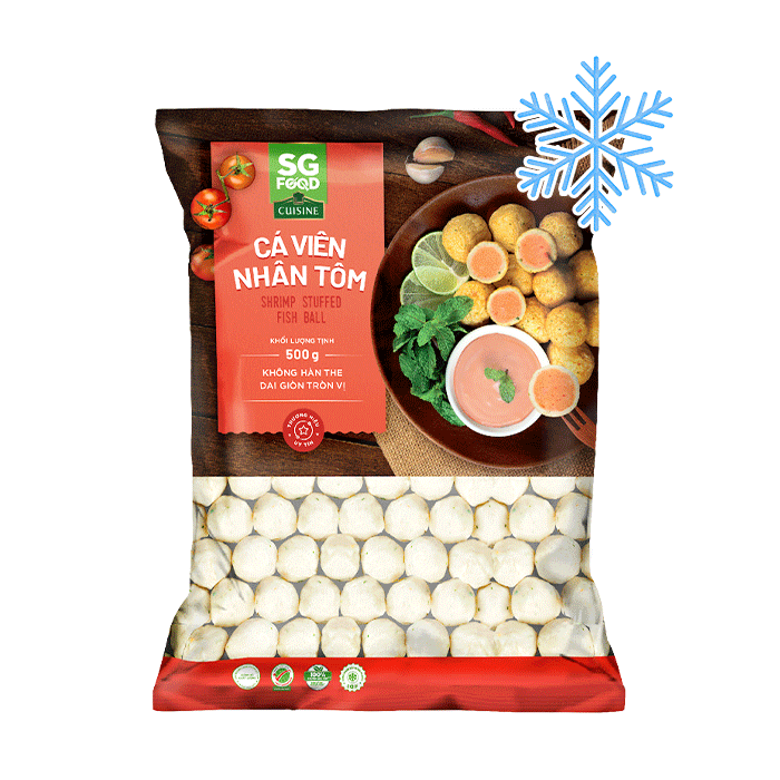Cá Viên Nhân Tôm Đông Lạnh SG Food 500g