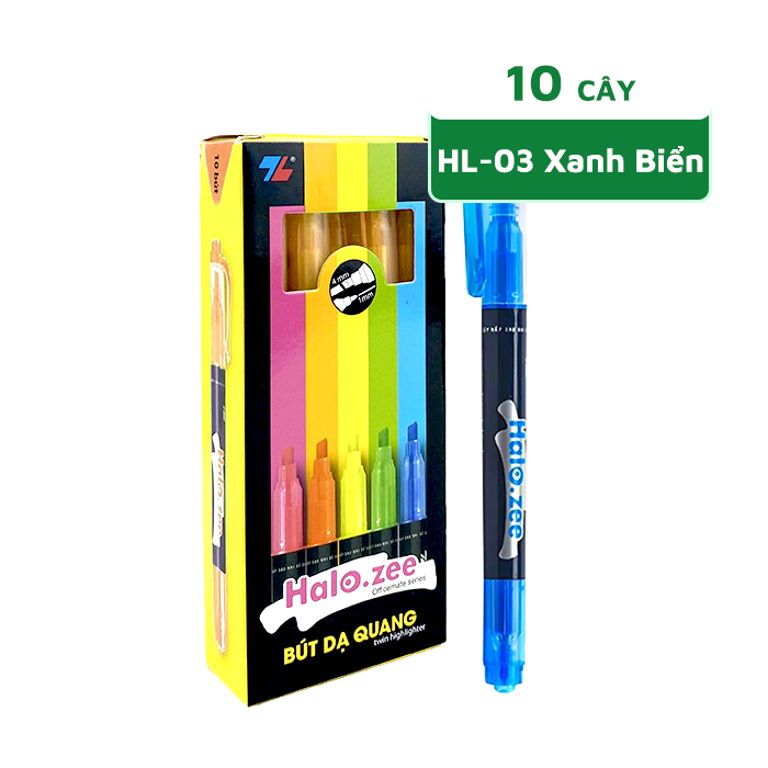Bút Dạ Quang Thiên Long HL-03 Xanh Biển x 10 Cây