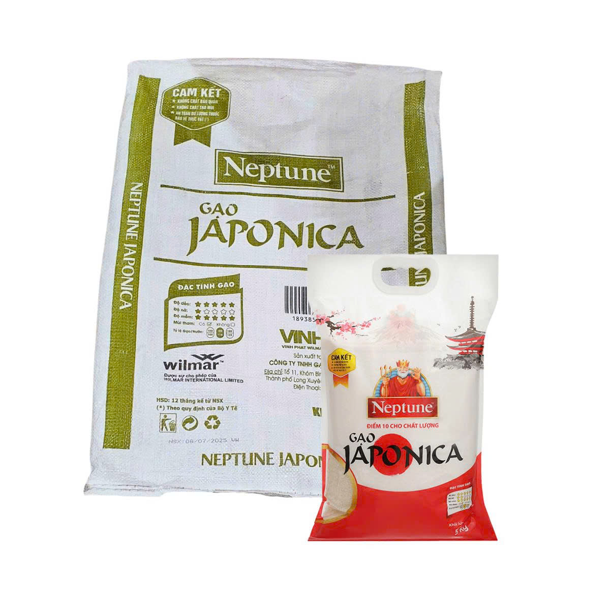 [Bao] Gạo Nhật Neptune 5kg x 5 Túi