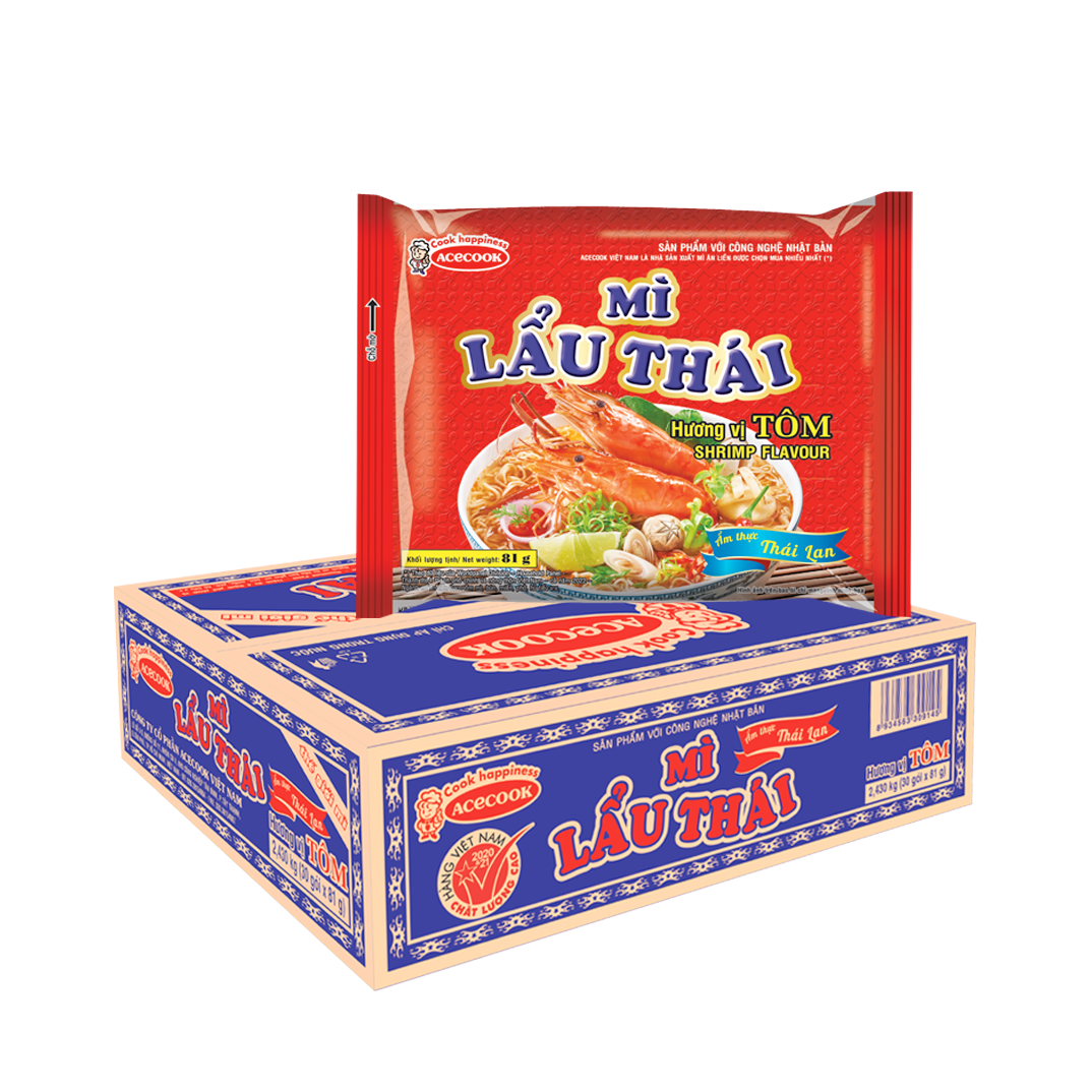 [Carton] Hao Hao Thai Hot Pot Shrimp Flavour Instant Noodles 81g x 30 Packs