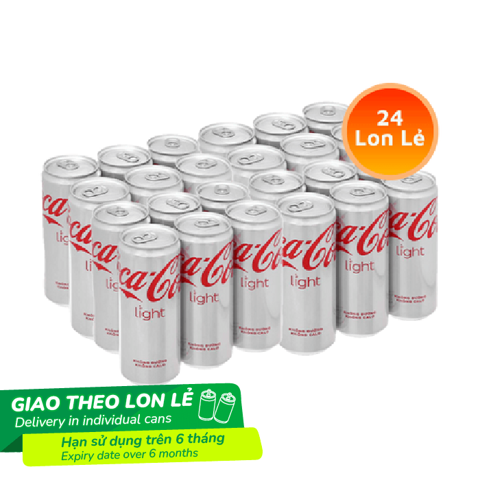 Combo 24 Lon Lẻ Coca-Cola Light 320ml