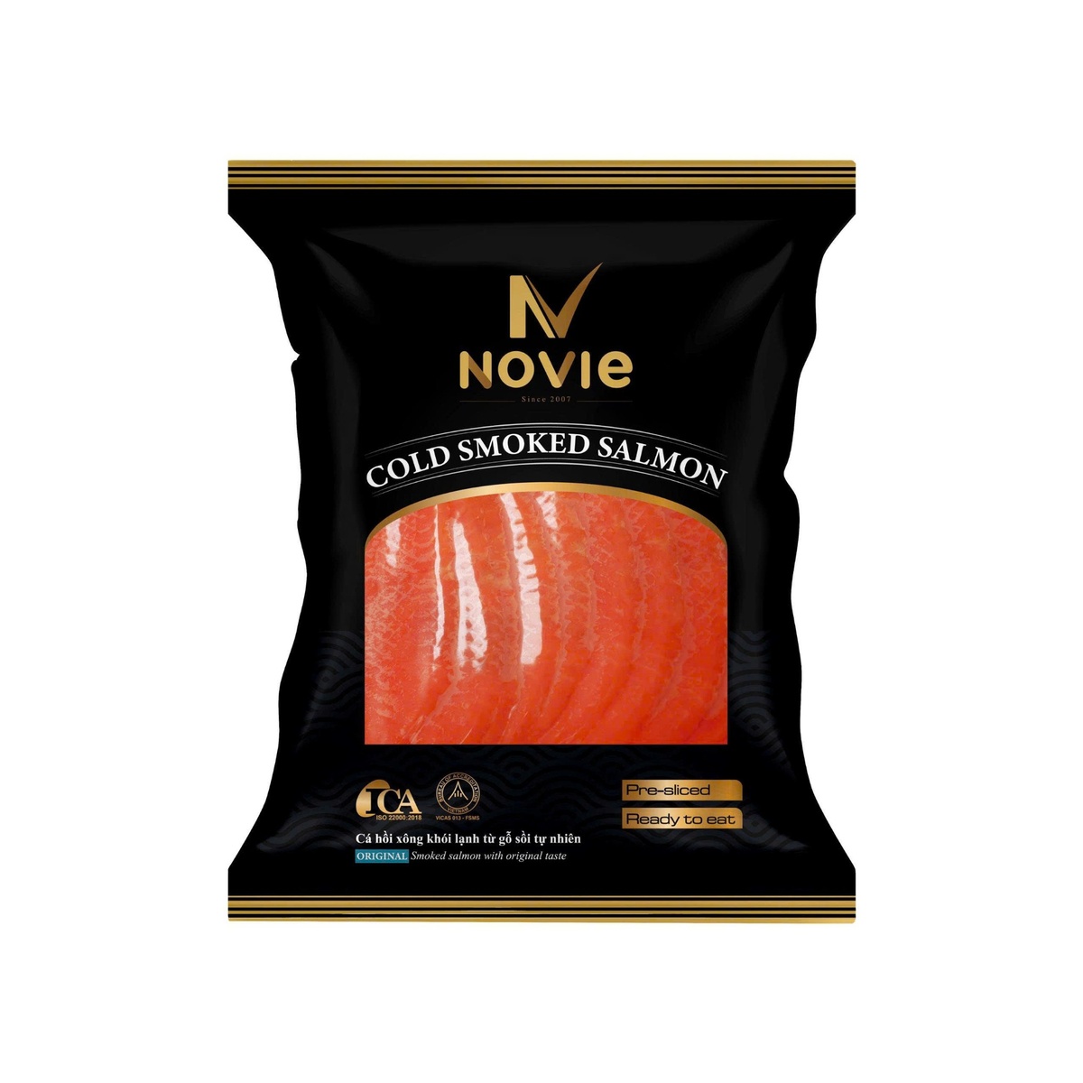 Cá Hồi Xông Khói Cắt Lát Đông Lạnh Novie 100g