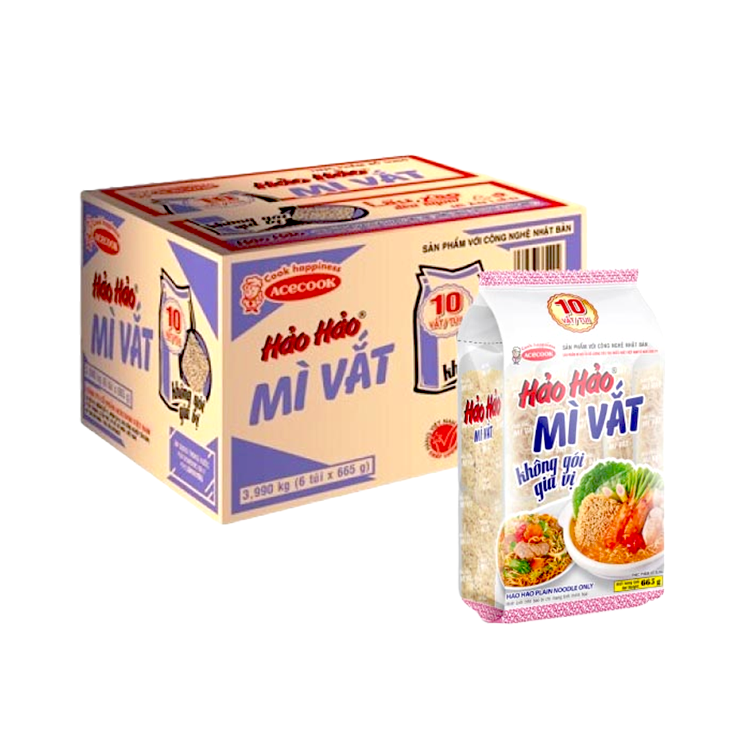 [Carton] Hao Hao Plain Noodle Blocks 665g x 6 Packs