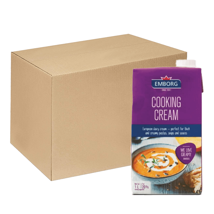 [Thùng] Kem Nấu Tiệt Trùng 20% Chất Béo Emborg 1L x 12 Hộp