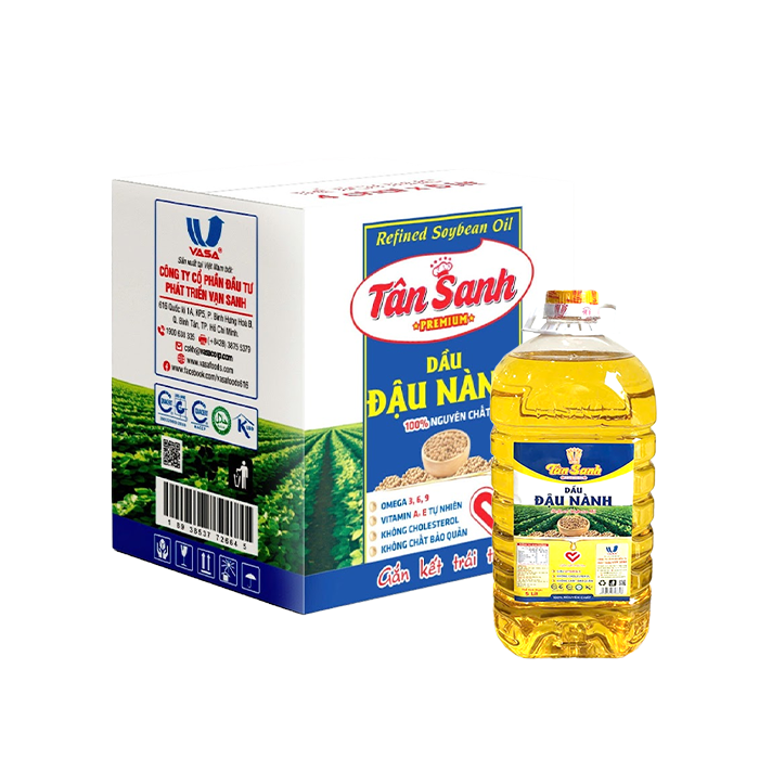 [Thùng] Dầu Đậu Nành Tân Sanh 5L x 4 Chai
