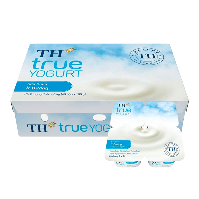 [Thùng] Sữa Chua Ăn TH True Yogurt Ít Đường 100g x 48 Hộp