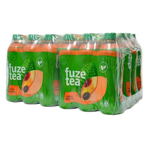 [Thùng] Trà Đào Và Hạt Chia Fuzetea 450ml x 24 Chai
