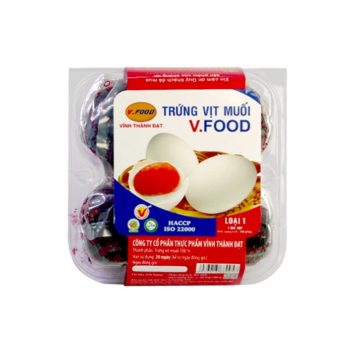 Trứng Vịt Muối V.Food Hộp 4 Quả