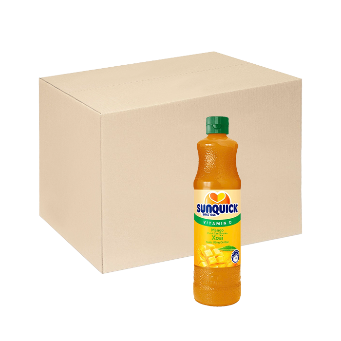 [Thùng] Nước Uống Xoài Cô Đặc Sunquick 700ml x 6 Chai