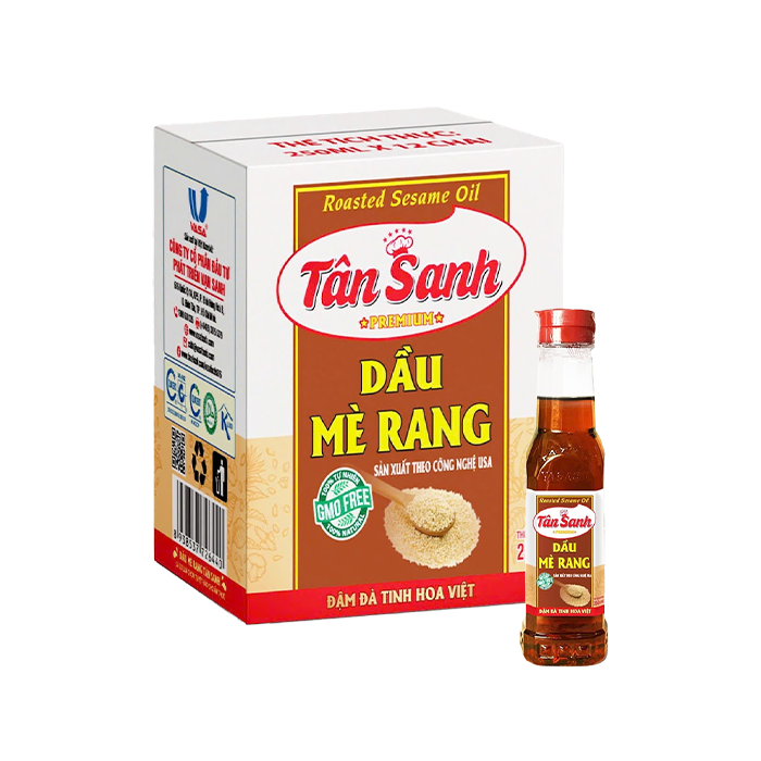 [Thùng] Dầu Mè Rang Tân Sanh 250ml x 12 Chai