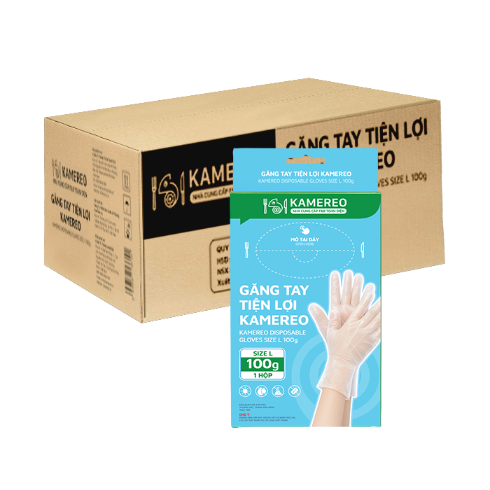[Thùng] Găng Tay Tiện Lợi Kamereo Size L 100g x 24 Hộp
