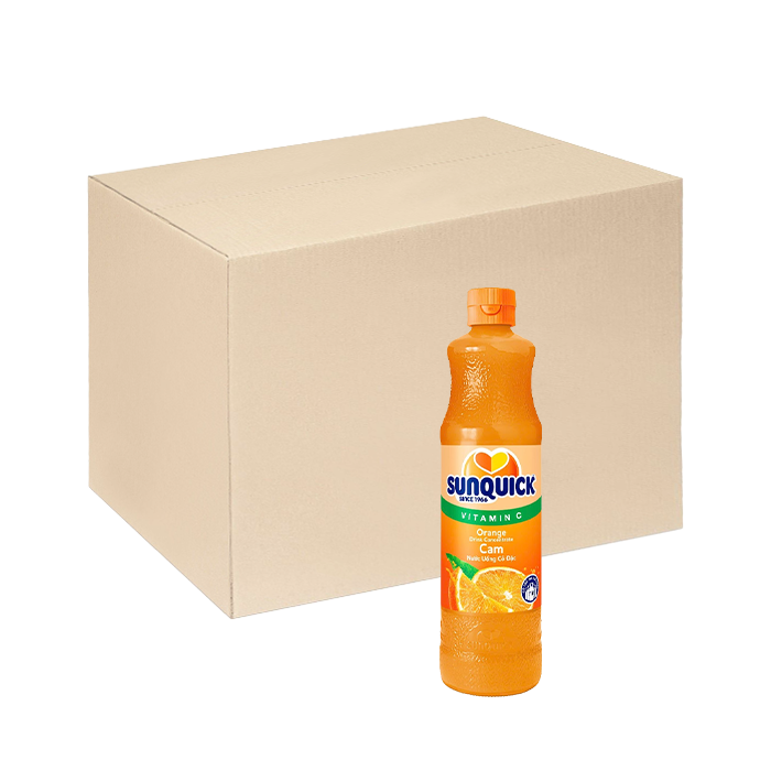 [Thùng] Nước Uống Cam Cô Đặc Sunquick 700ml x 6 Chai