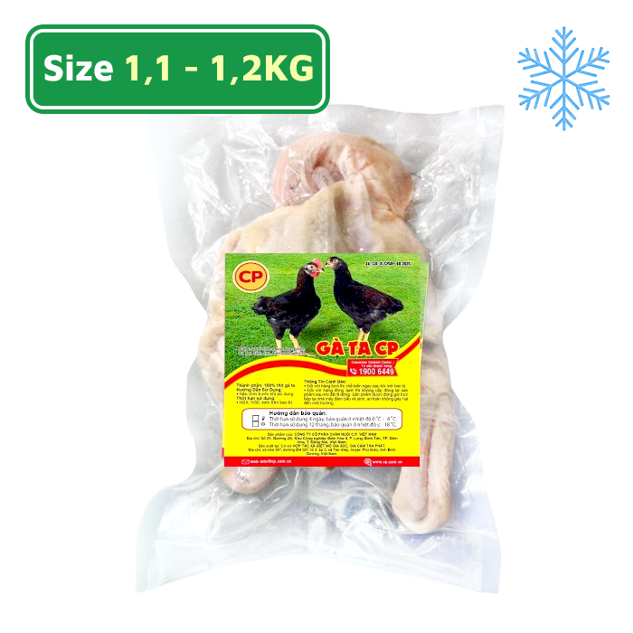 Gà Ta Nguyên Con Làm Sạch Đông Lạnh CP Size 1.1 - 1.2kg (Mua Con Tính Tiền Kg)
