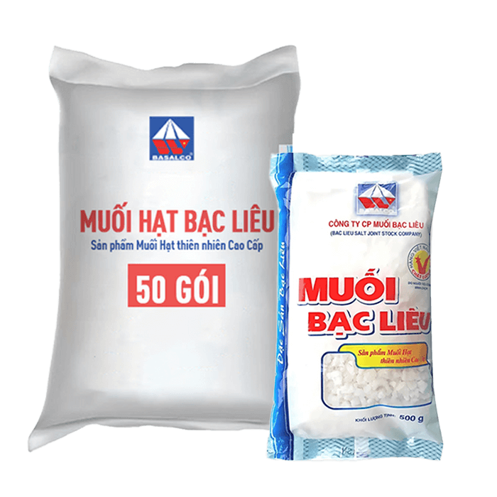 [Bao] Muối Hạt Bạc Liêu 500g x 50 Gói