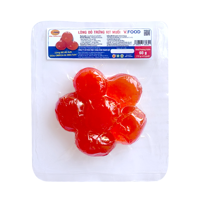 Lòng Đỏ Trứng Muối VTĐ Size 10-11g Gói 6 Trứng