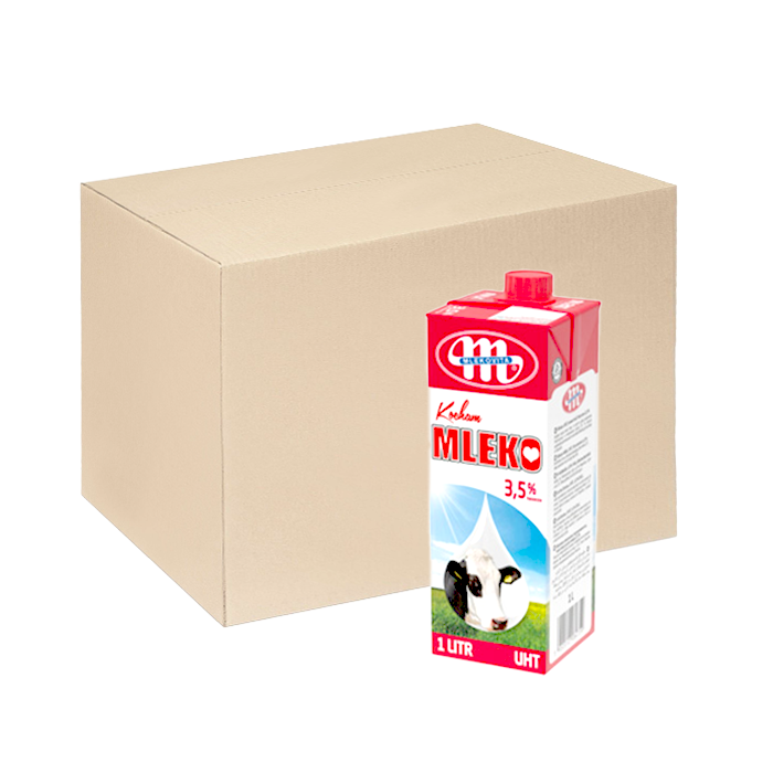 [Thùng] Sữa Tiệt Trùng Mlekovita 3.5% Béo 1L x 12 Hộp