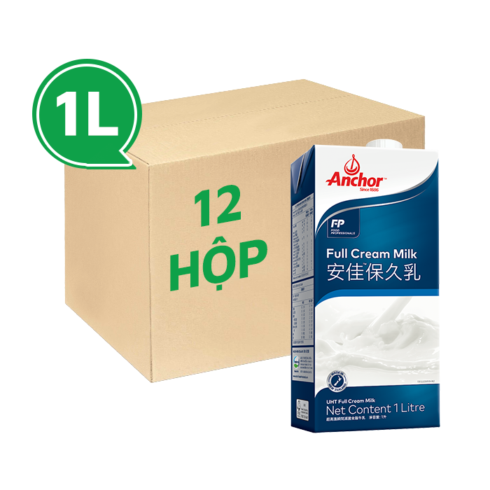 [Thùng] Sữa Tươi Tiệt Trùng Anchor 1L x 12 Hộp