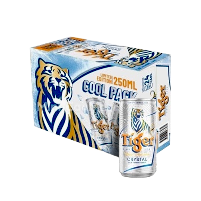 [Thùng] Bia Tiger Bạc Coolpack Lon 250ml x 24 Lon