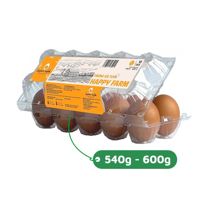 Trứng Gà Happy Farm Size M Hộp 10 Quả