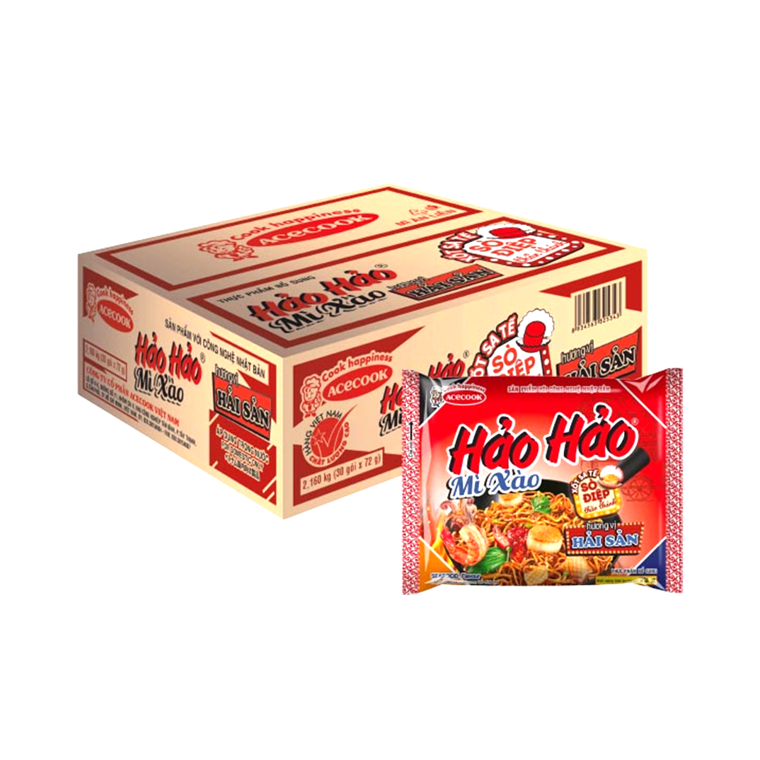 [Carton] Hao Hao Stir-Fried Seafood Flavour Instant Noodles 75g x 30 Packs