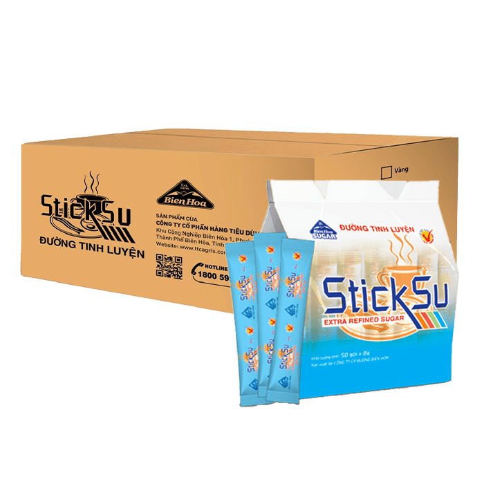 [Bao] Đường Tinh Luyện Sticksu 6g x 50 Que x 30 Gói